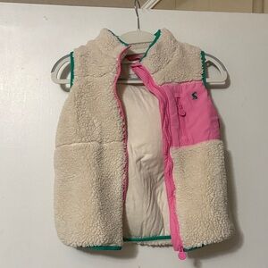 Joules Kids Sherpa Vest with Pink and Cream